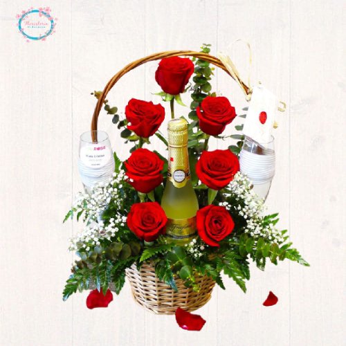 Arreglo de Rosas con Sidra