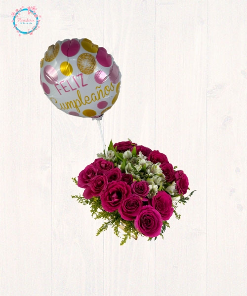 Rosas Naturales y globo
